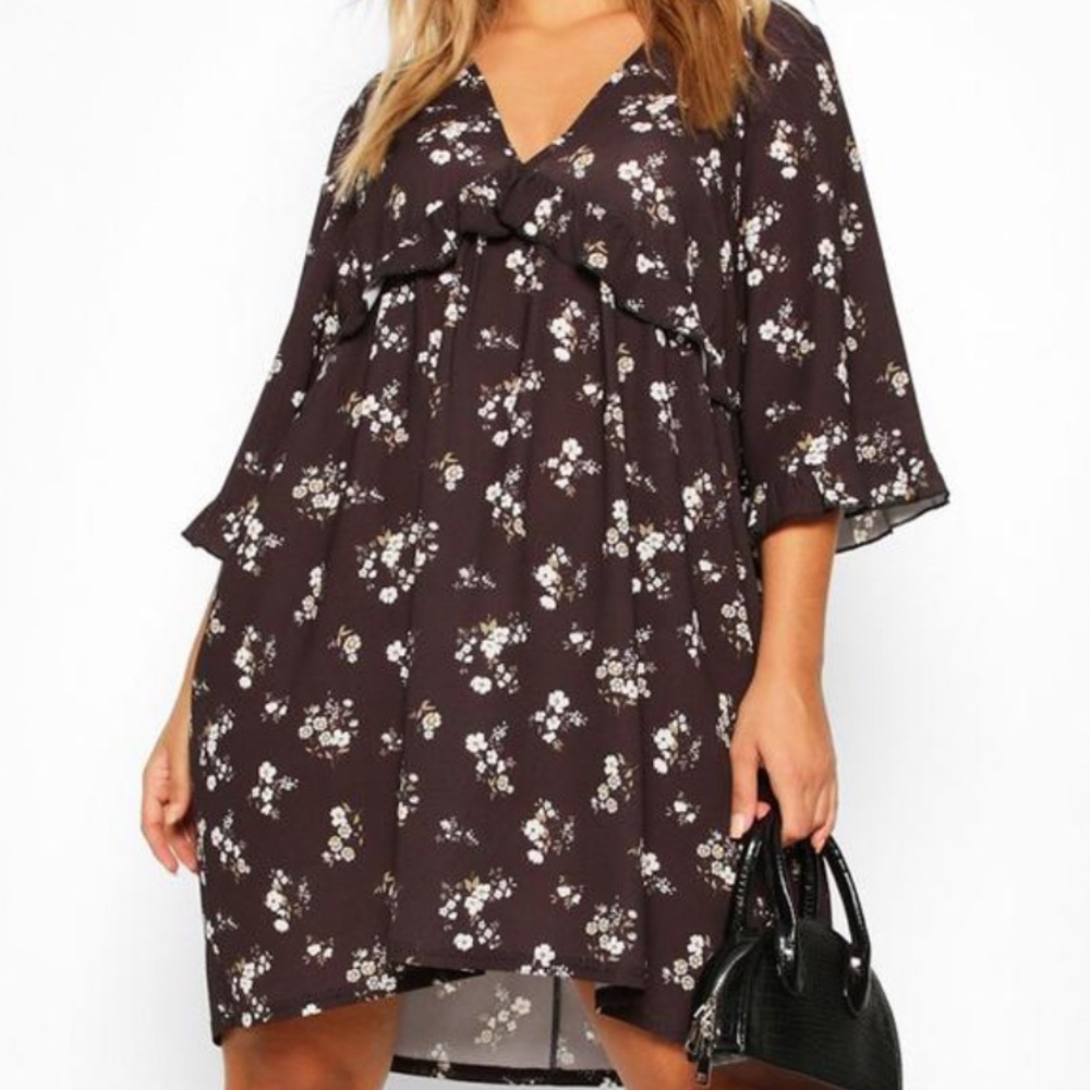 Boohoo floral smock dress